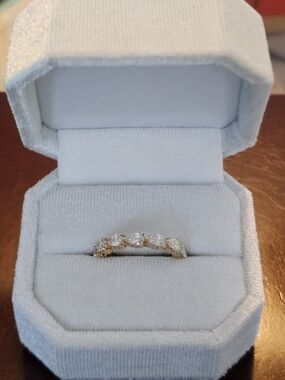 10K Yellow Gold and Pear Lab Diamond Eternity Ring Band